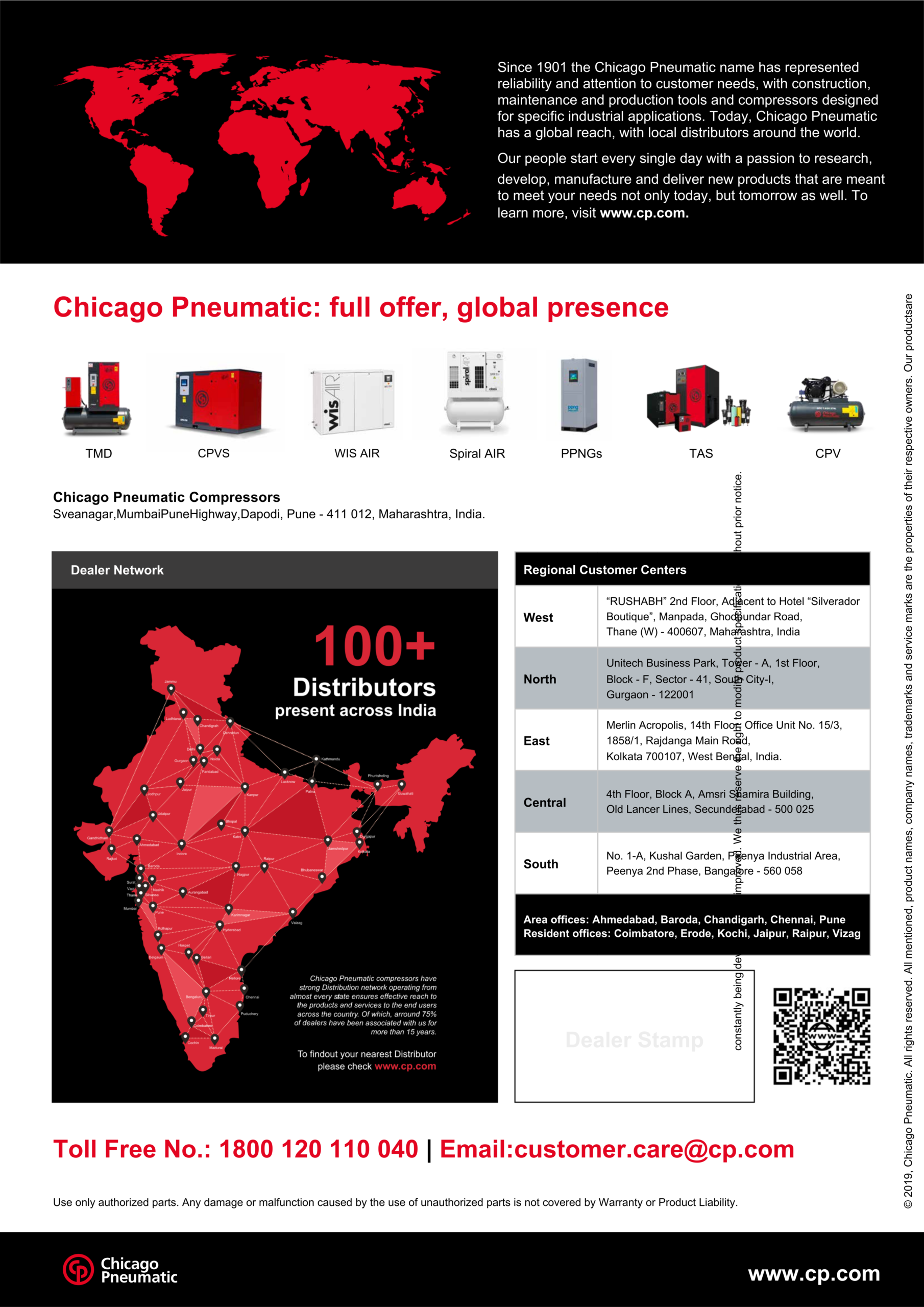 Chicago Pneumatic cast iron piston compressor support and service network