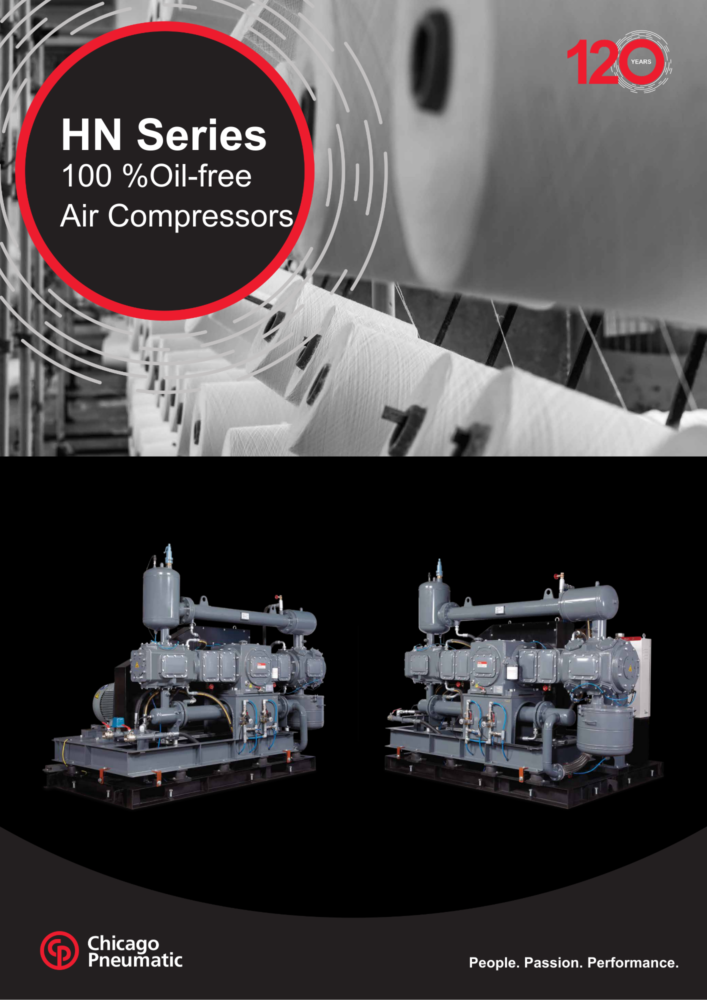 Chicago Pneumatic HN Series 100% oil-free air compressor for industrial applications